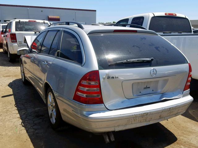 WDBRH61J85F664995 - 2005 MERCEDES-BENZ C 240 SPOR SILVER photo 3