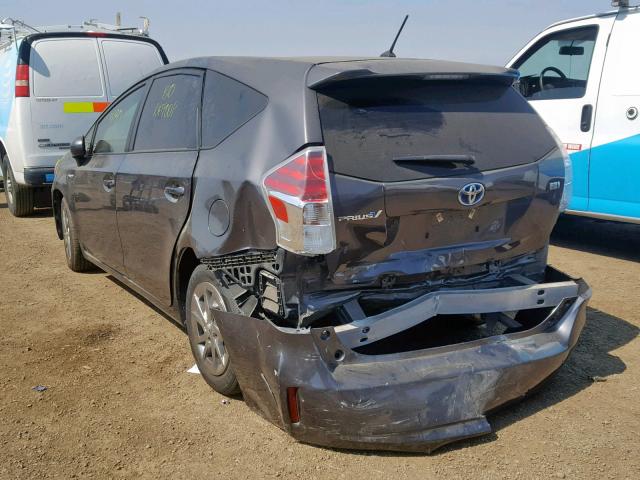 JTDZN3EU9FJ019624 - 2015 TOYOTA PRIUS V GRAY photo 3