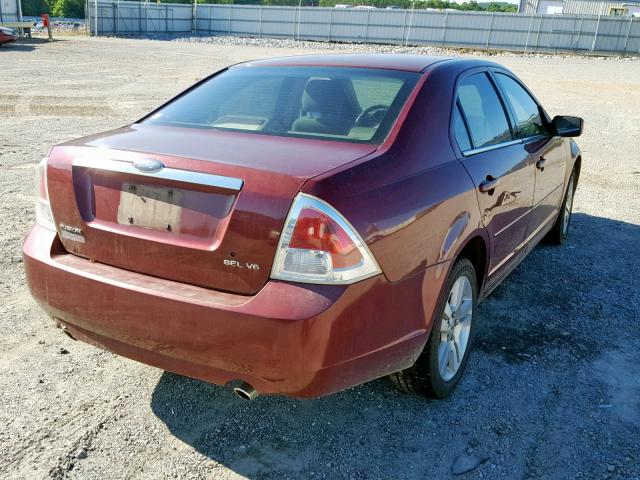 3FAFP08146R173084 - 2006 FORD FUSION SEL RED photo 4