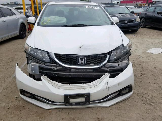 19XFB2F97DE200084 - 2013 HONDA CIVIC EXL WHITE photo 9