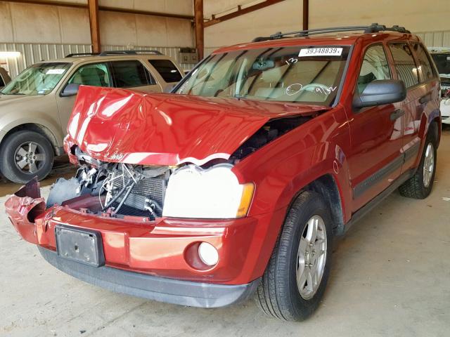 1J4GS48N65C505203 - 2005 JEEP GRAND CHER RED photo 2