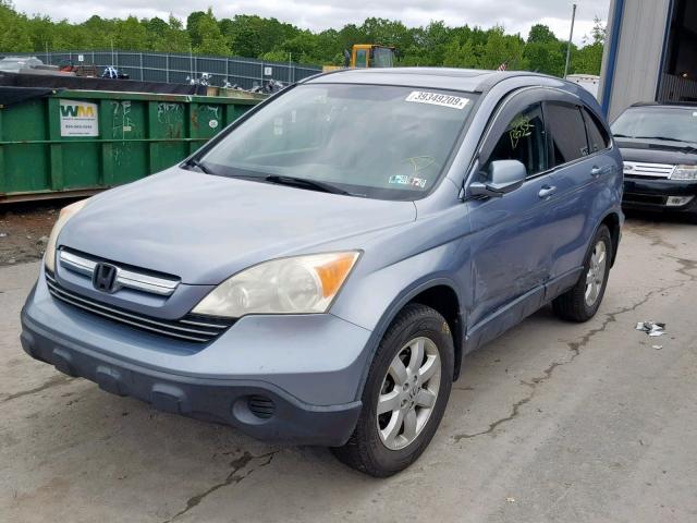 JHLRE48737C003536 - 2007 HONDA CR-V EXL BLUE photo 2