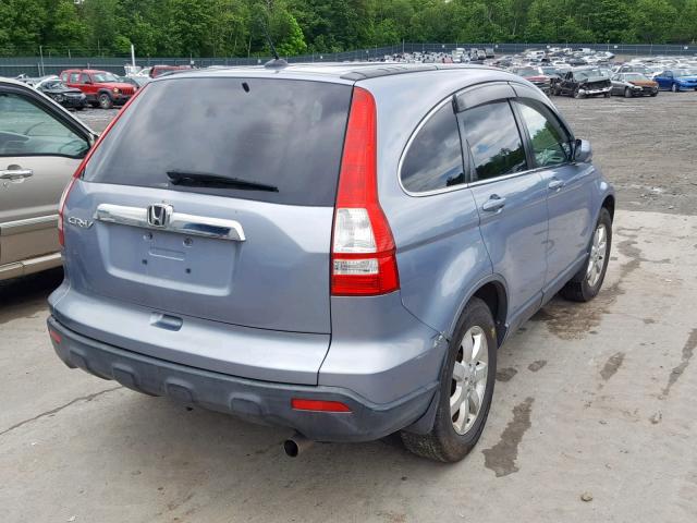 JHLRE48737C003536 - 2007 HONDA CR-V EXL BLUE photo 4