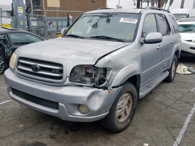 5TDZT38A62S094690 - 2002 TOYOTA SEQUOIA LI SILVER photo 2