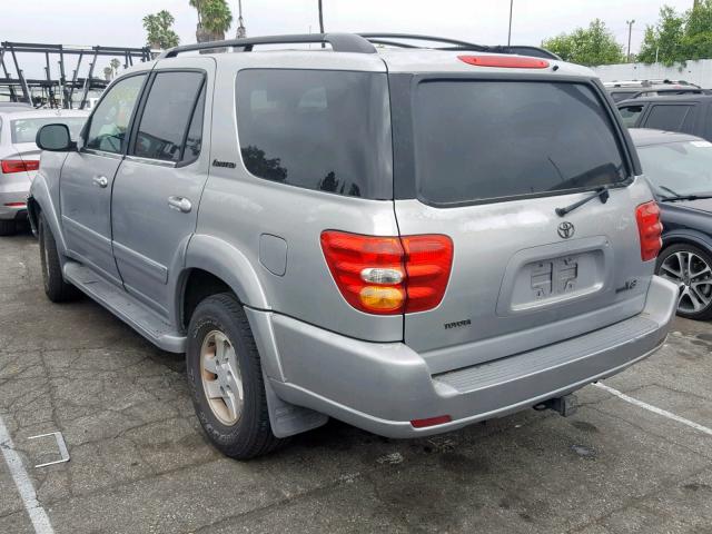 5TDZT38A62S094690 - 2002 TOYOTA SEQUOIA LI SILVER photo 3