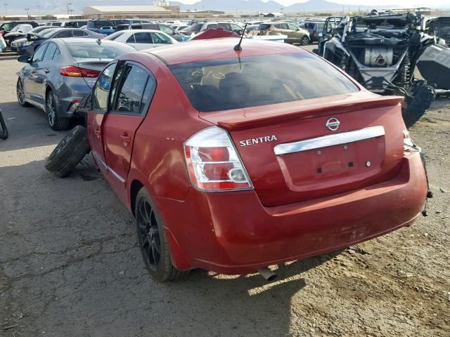 3N1AB6AP8AL664051 - 2010 NISSAN SENTRA 2.0 BURGUNDY photo 3