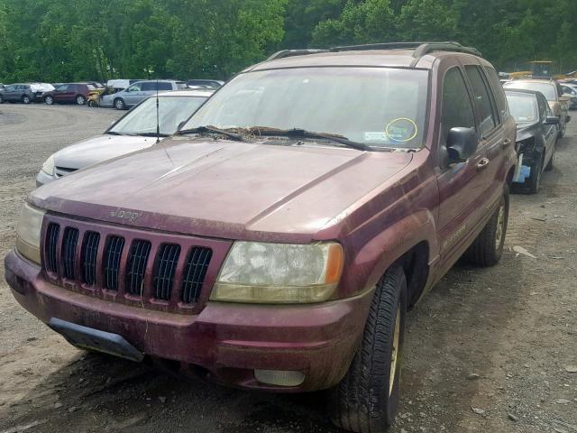 1J4G258S0YC299862 - 2000 JEEP GRAND CHER RED photo 2