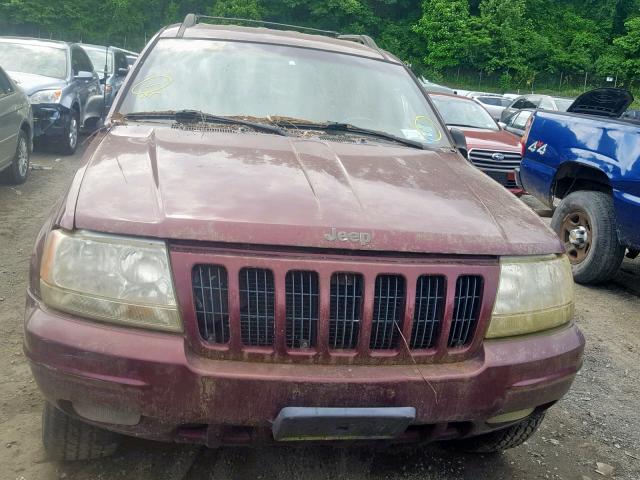 1J4G258S0YC299862 - 2000 JEEP GRAND CHER RED photo 9