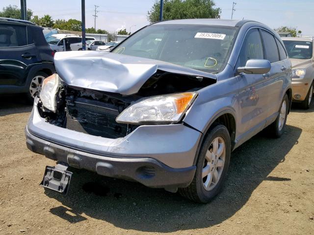 JHLRE48728C045715 - 2008 HONDA CR-V EXL BLUE photo 2