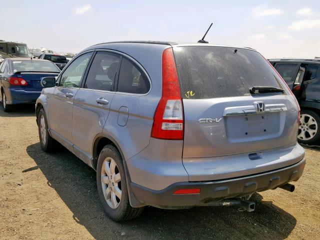 JHLRE48728C045715 - 2008 HONDA CR-V EXL BLUE photo 3