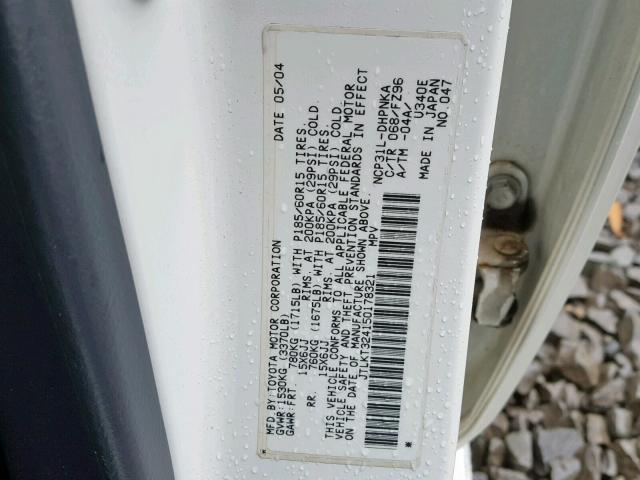 JTLKT324150178321 - 2005 TOYOTA SCION XB 白色 照片 10