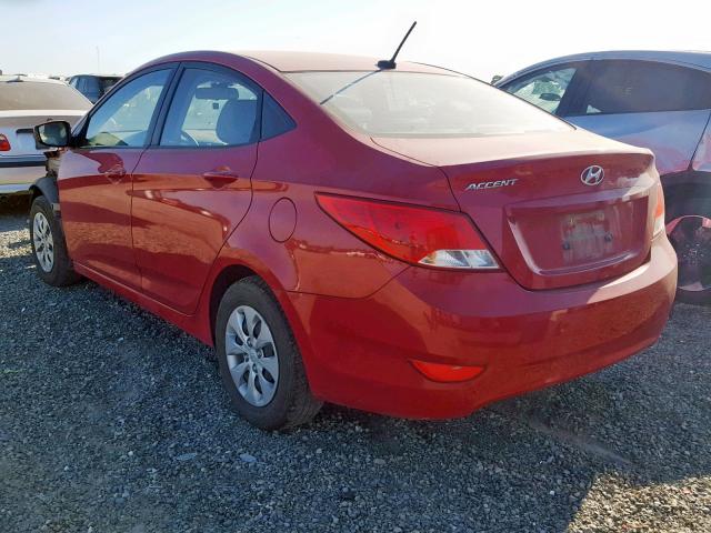 KMHCT4AE9GU067992 - 2016 HYUNDAI ACCENT SE RED photo 3