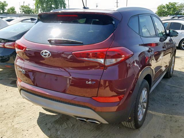 KM8J33A28HU394943 - 2017 HYUNDAI TUCSON LIM RED photo 4