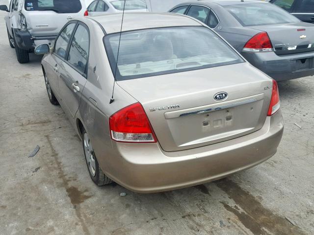 KNAFE121775470446 - 2007 KIA SPECTRA EX TAN photo 3