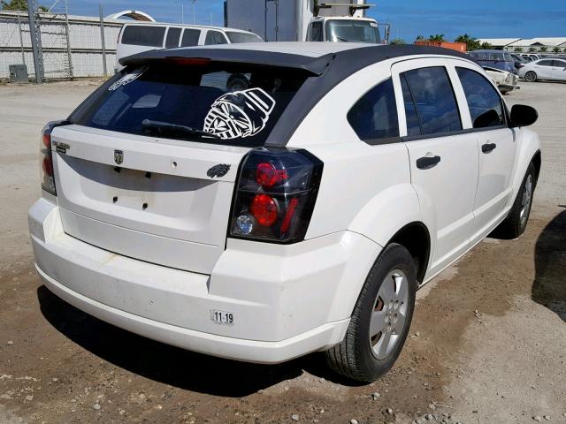 1B3HB28B77D244019 - 2007 DODGE CALIBER WHITE photo 4