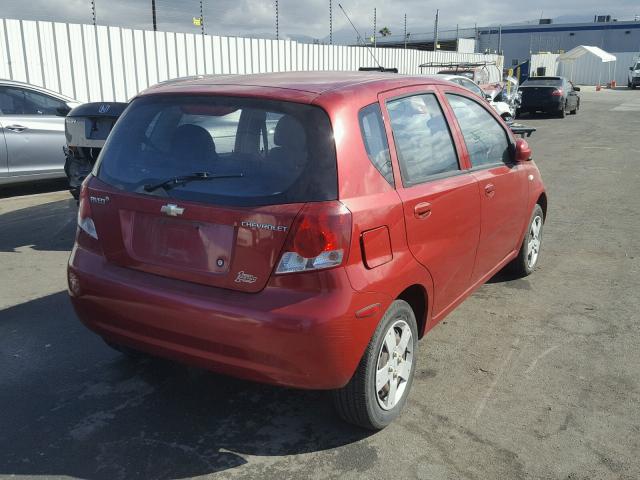 KL1TD69686B628811 - 2006 CHEVROLET AVEO BASE RED photo 4