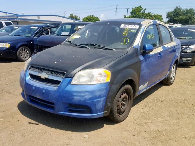 KL1TD56E09B368205 - 2009 CHEVROLET AVEO LS BLUE photo 2