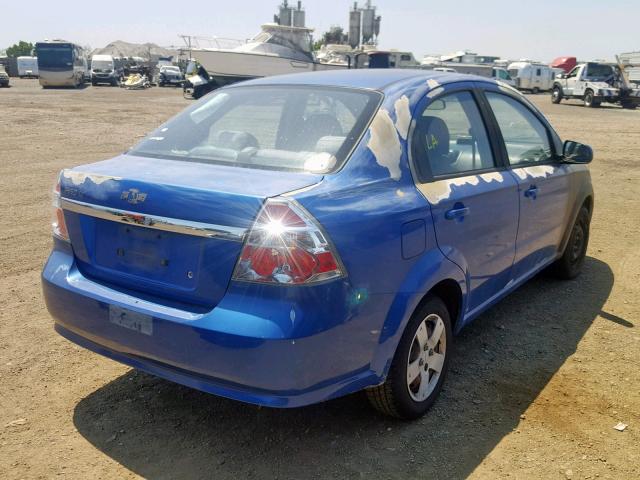 KL1TD56E09B368205 - 2009 CHEVROLET AVEO LS BLUE photo 4