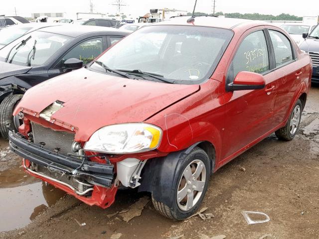 KL1TD5DE9BB201284 - 2011 CHEVROLET AVEO LS RED photo 2