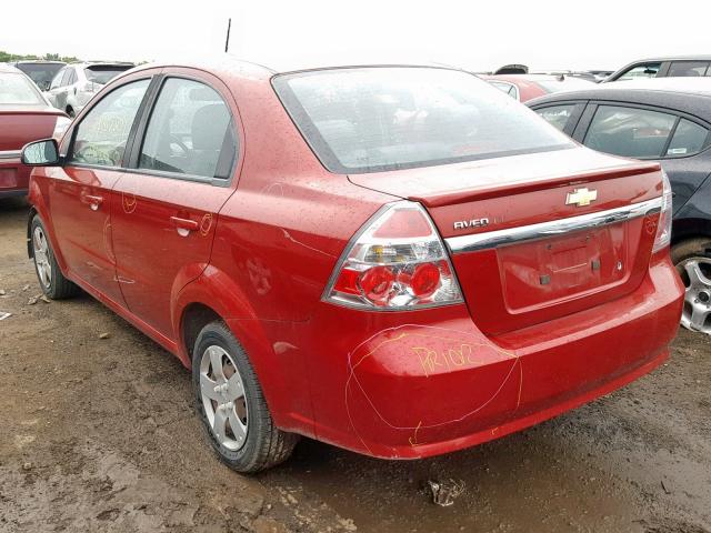 KL1TD5DE9BB201284 - 2011 CHEVROLET AVEO LS RED photo 3