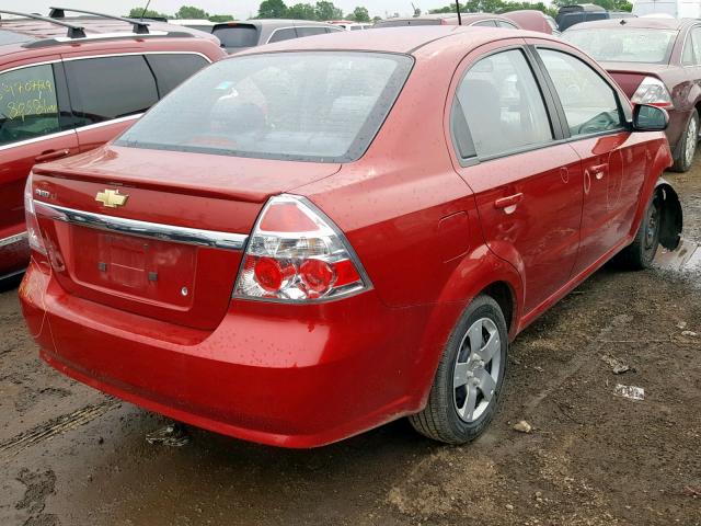 KL1TD5DE9BB201284 - 2011 CHEVROLET AVEO LS RED photo 4