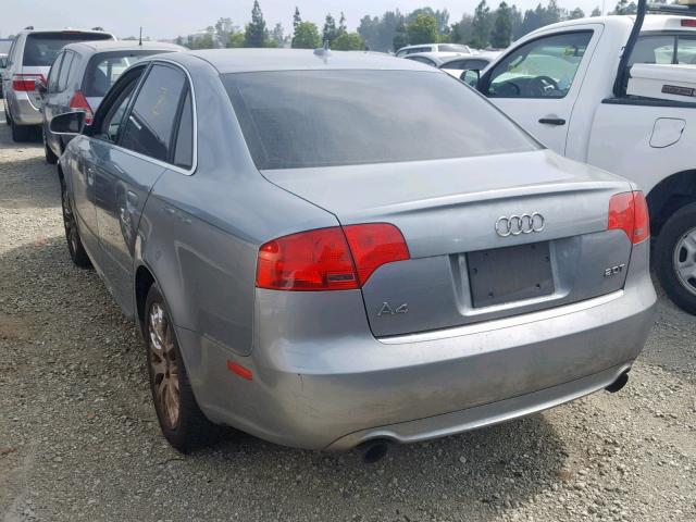 WAUAF78E48A136016 - 2008 AUDI A4 2.0T SILVER photo 3