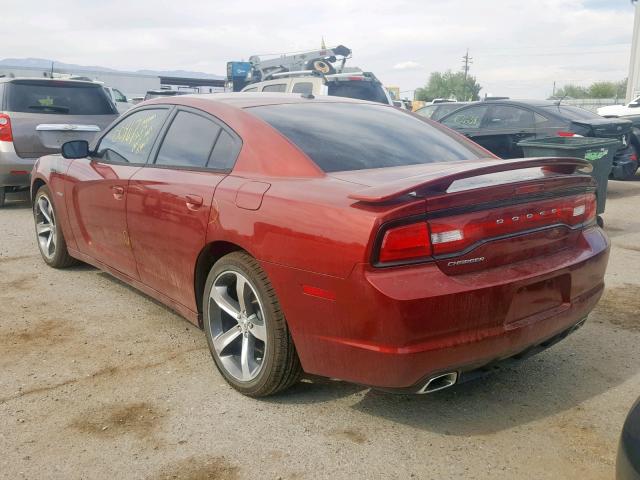 2C3CDXHG4EH219742 - 2014 DODGE CHARGER SX RED photo 3