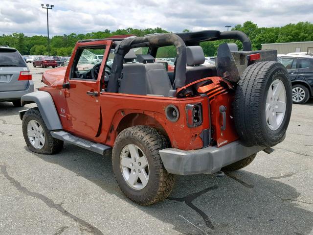 1J4FA24169L759313 - 2009 JEEP WRANGLER X ORANGE photo 3