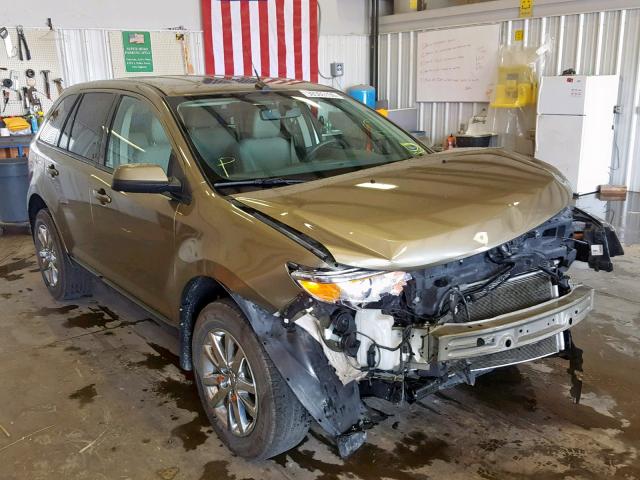 2FMDK3JC4DBC92564 - 2013 FORD EDGE SEL GREEN photo 1