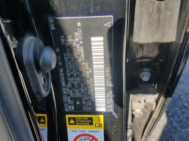 5TDZA3EHXDS042120 - 2013 TOYOTA HIGHLANDER BLACK photo 10