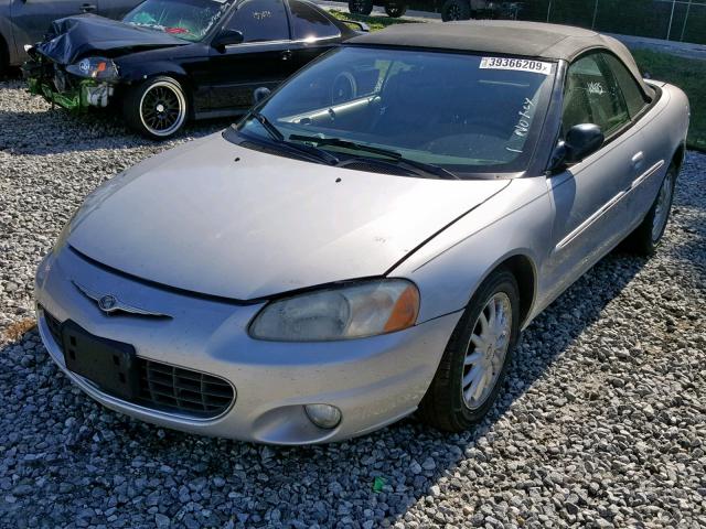 1C3EL55U61N677682 - 2001 CHRYSLER SEBRING LX SILVER photo 2