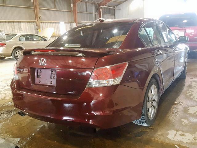 1HGCP36888A065337 - 2008 HONDA ACCORD EXL BURGUNDY photo 4