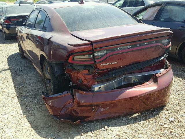 2C3CDXHG4JH210470 - 2018 DODGE CHARGER SX BURGUNDY photo 3