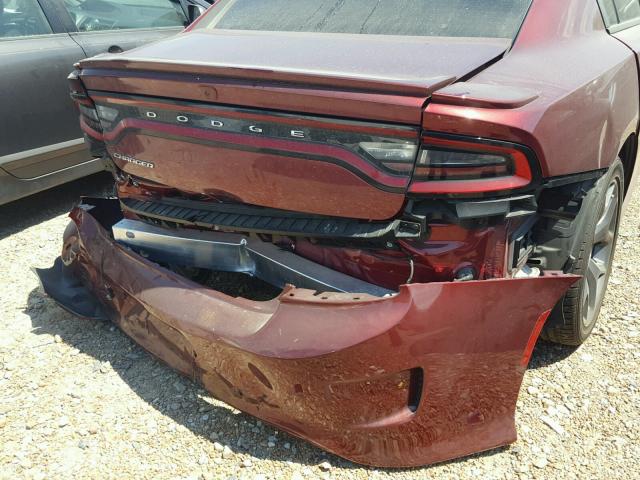 2C3CDXHG4JH210470 - 2018 DODGE CHARGER SX BURGUNDY photo 9