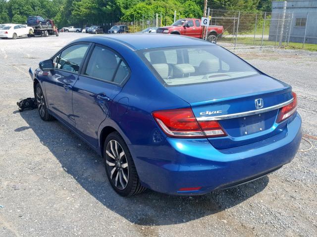 2HGFB2F95FH527723 - 2015 HONDA CIVIC EXL BLUE photo 3