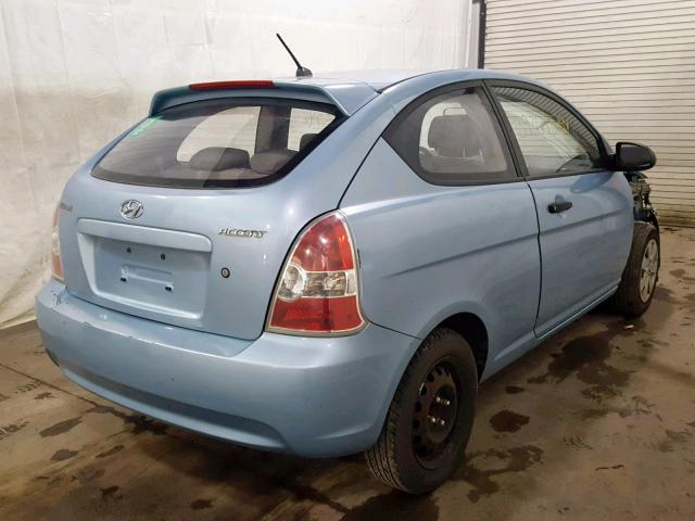 KMHCM36C48U066815 - 2008 HYUNDAI ACCENT GS BLUE photo 4