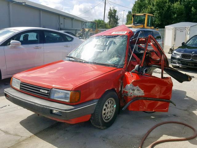 JM1BF2326H0553232 - 1987 MAZDA 323 RED photo 2