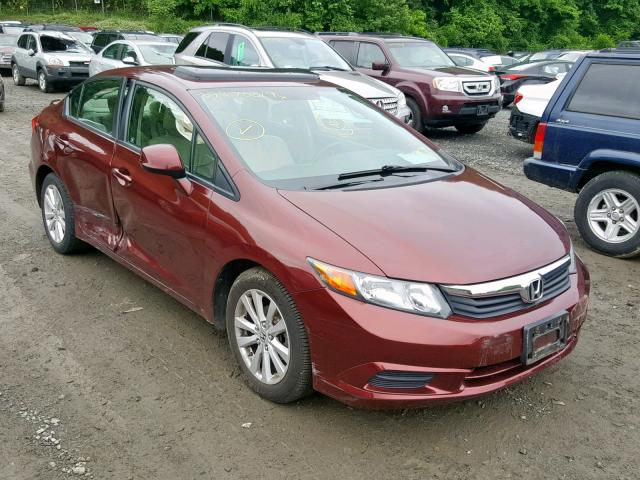 2HGFB2F97CH531493 - 2012 HONDA CIVIC EXL BURGUNDY photo 1