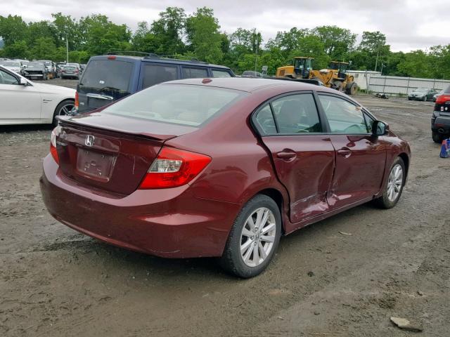 2HGFB2F97CH531493 - 2012 HONDA CIVIC EXL BURGUNDY photo 4