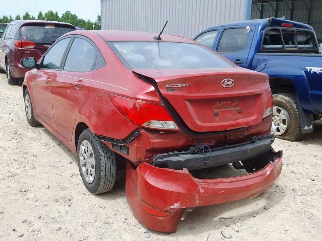 KMHCT4AEXGU987176 - 2016 HYUNDAI ACCENT SE RED photo 3