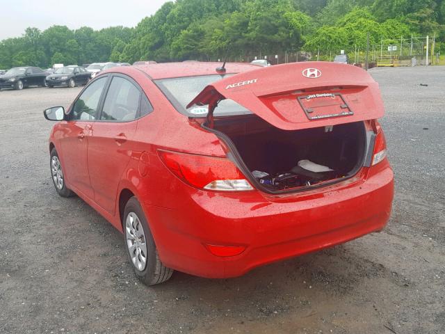 KMHCT4AE6GU955373 - 2016 HYUNDAI ACCENT SE RED photo 3