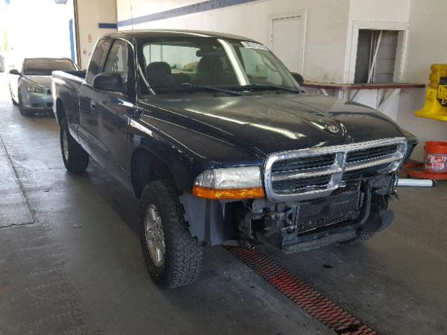 1B7GG42N22S592406 - 2002 DODGE DAKOTA SLT BLUE photo 1