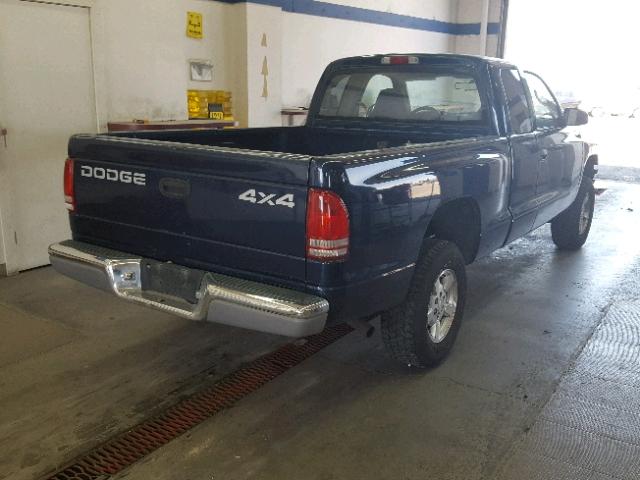 1B7GG42N22S592406 - 2002 DODGE DAKOTA SLT BLUE photo 4