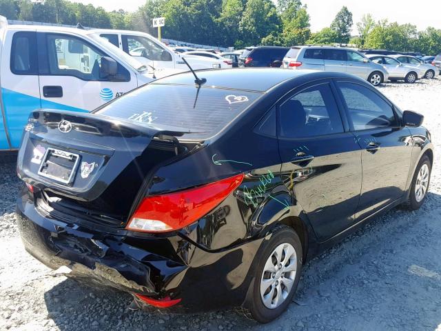 KMHCT4AE2GU092541 - 2016 HYUNDAI ACCENT SE BLACK photo 4