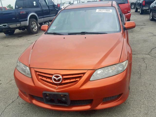 1YVHP80D445N81330 - 2004 MAZDA 6 S ORANGE photo 9