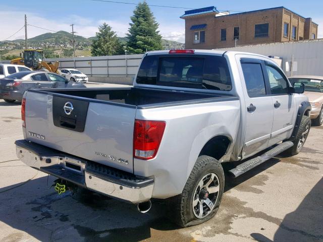 1N6BA0EC9CN319877 - 2012 NISSAN TITAN S SILVER photo 4