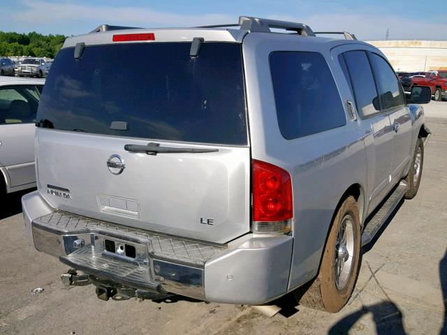 5N1AA08A44N741125 - 2004 NISSAN ARMADA SE SILVER photo 4