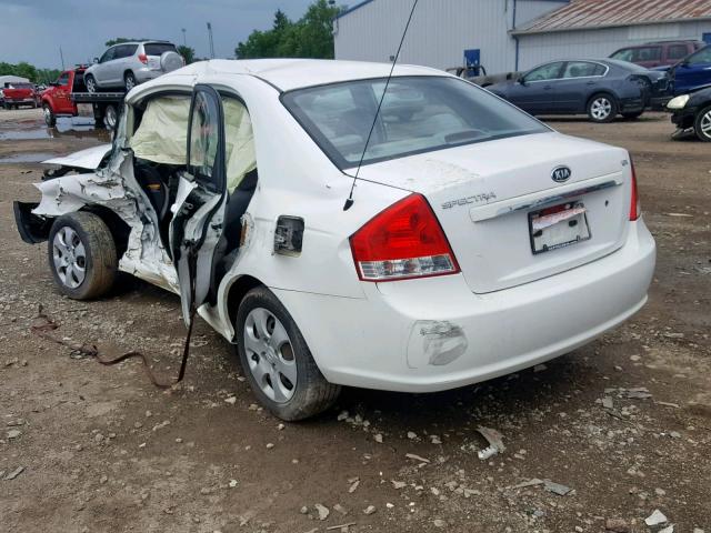 KNAFE221995656627 - 2009 KIA SPECTRA EX WHITE photo 3