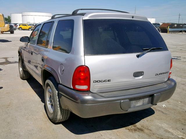 1B4HR38N82F191514 - 2002 DODGE DURANGO SP SILVER photo 3