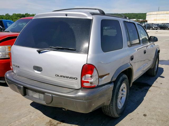 1B4HR38N82F191514 - 2002 DODGE DURANGO SP SILVER photo 4